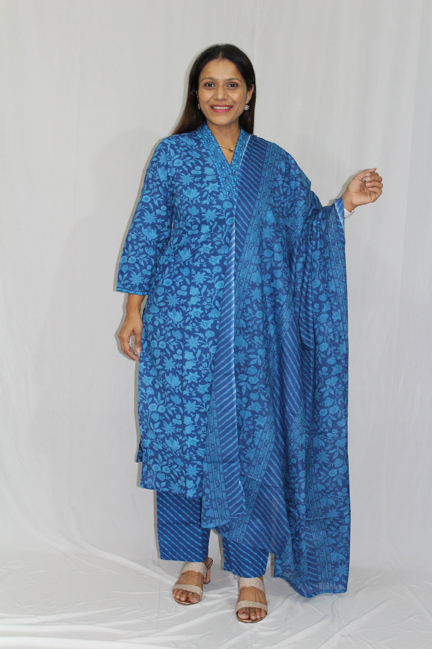 Blue pure cottan suit