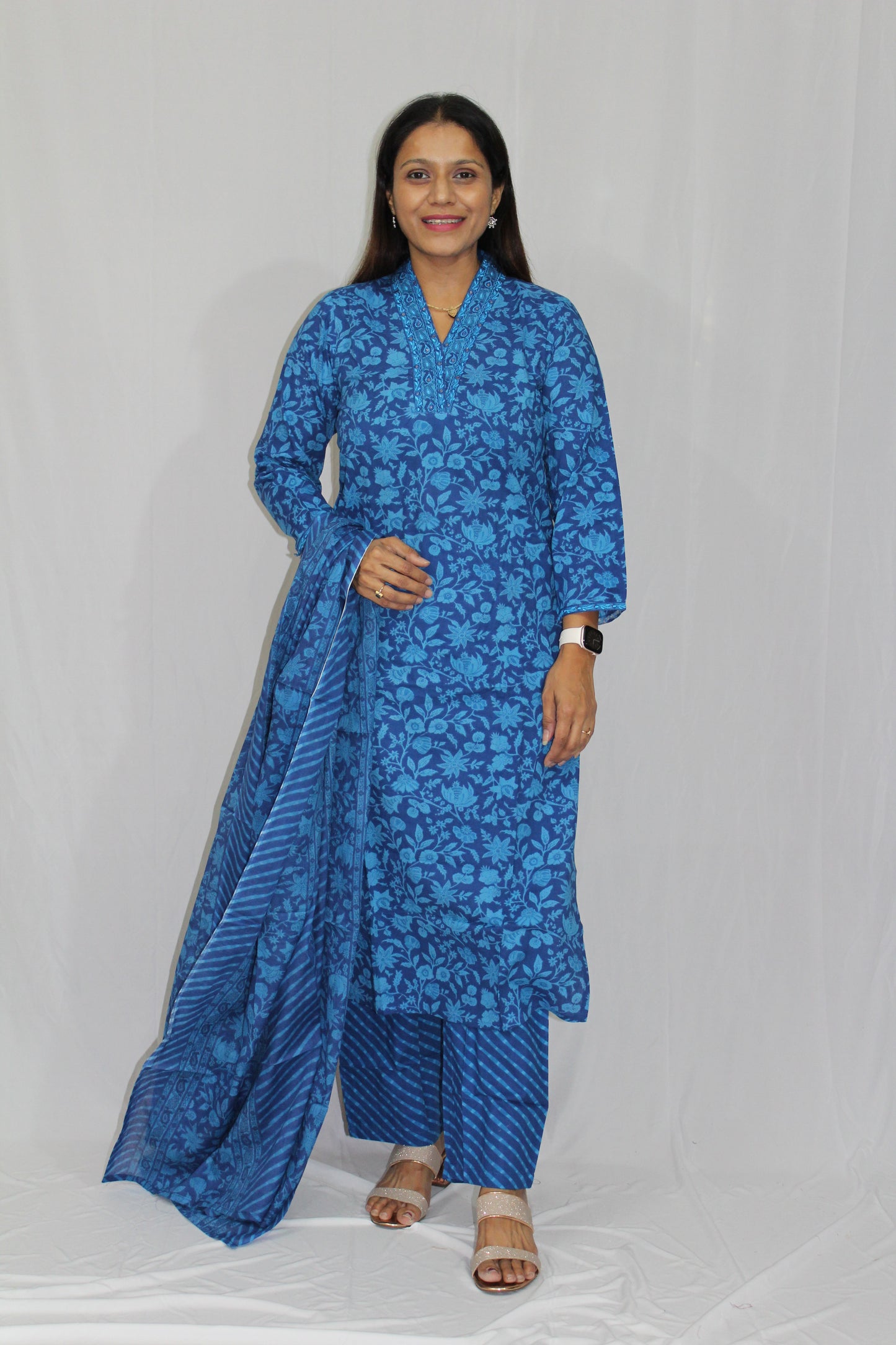 Blue pure cottan suit