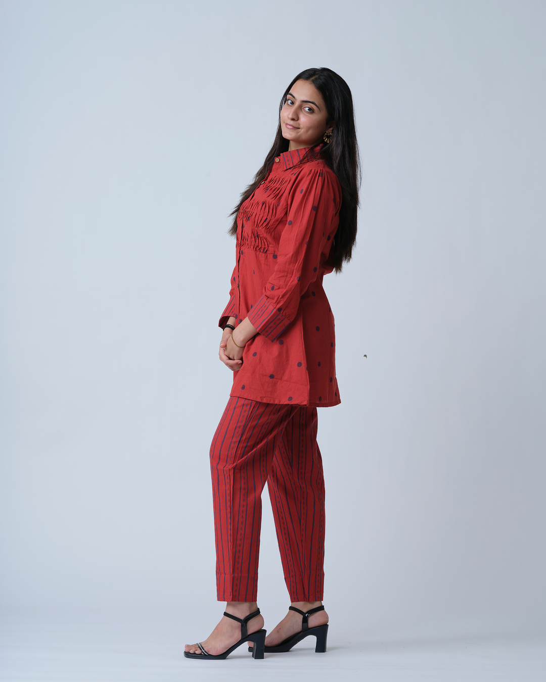 Red Co-ord Set with black dot