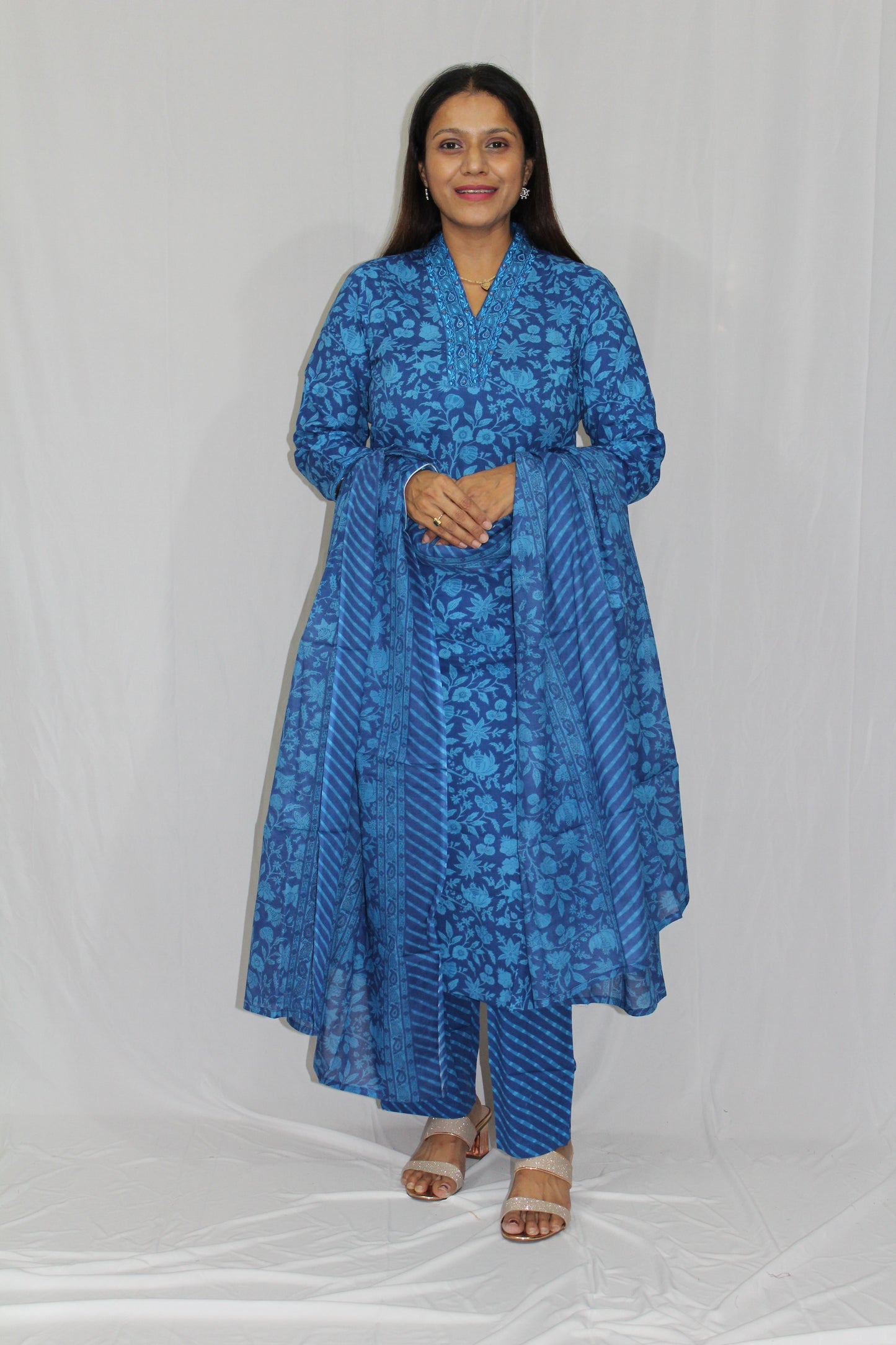 Blue pure cottan suit