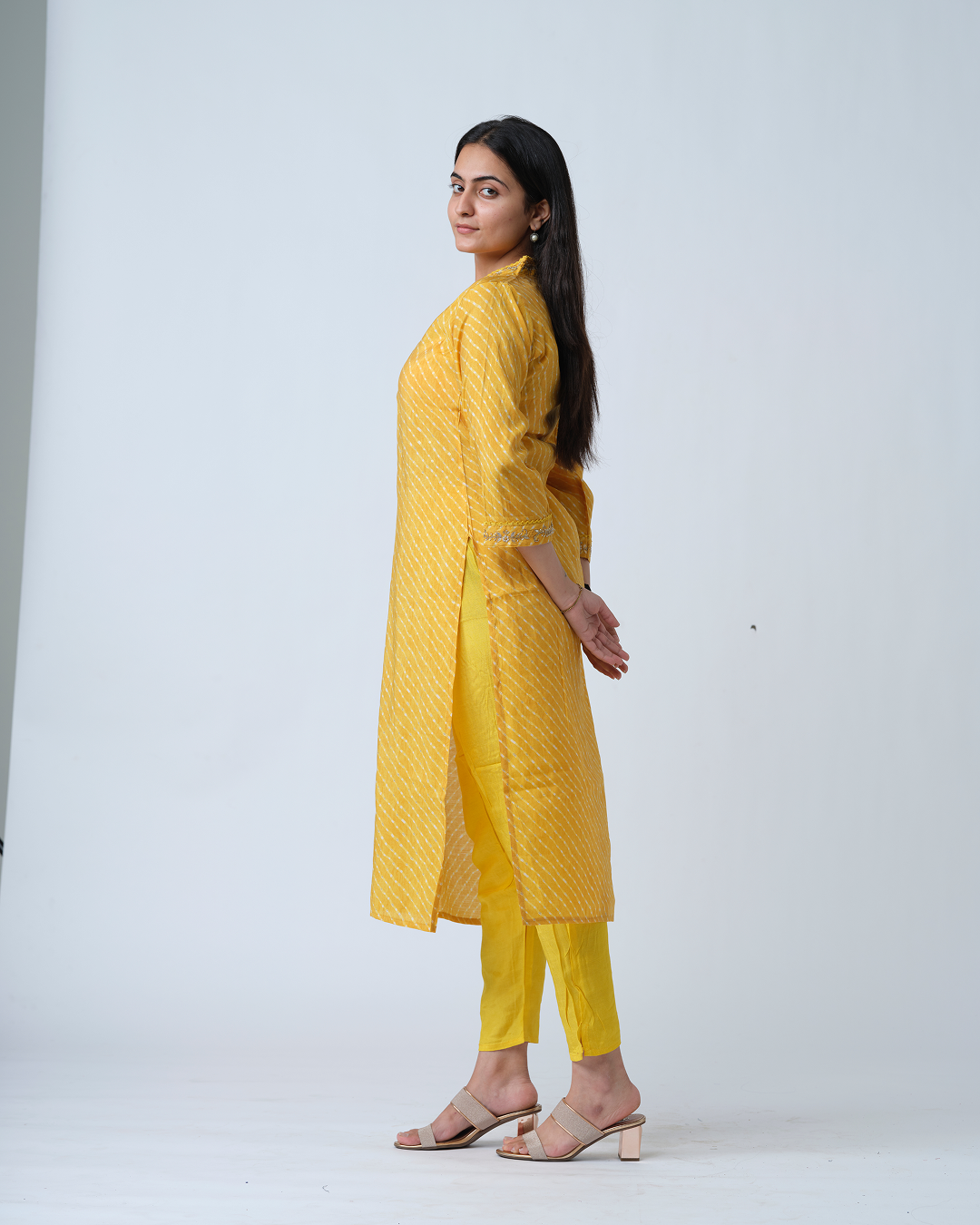 Yellow embroidered Kurta Set with Dupptta