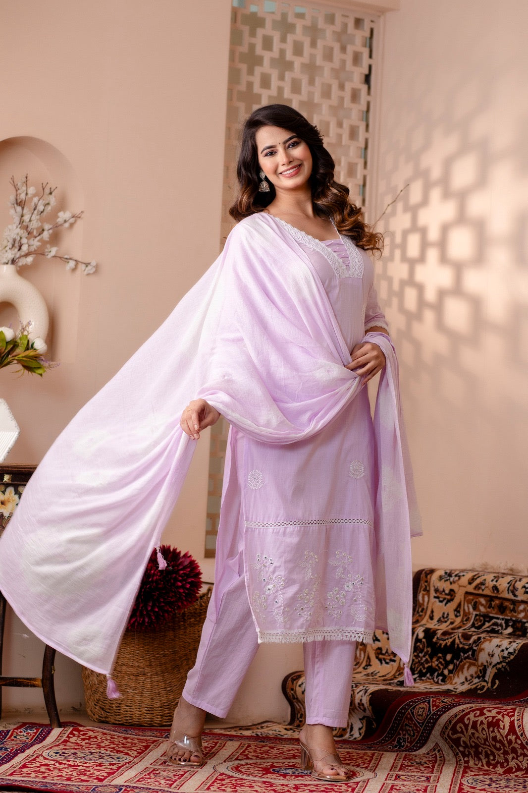 Pure cotton Thread work suit