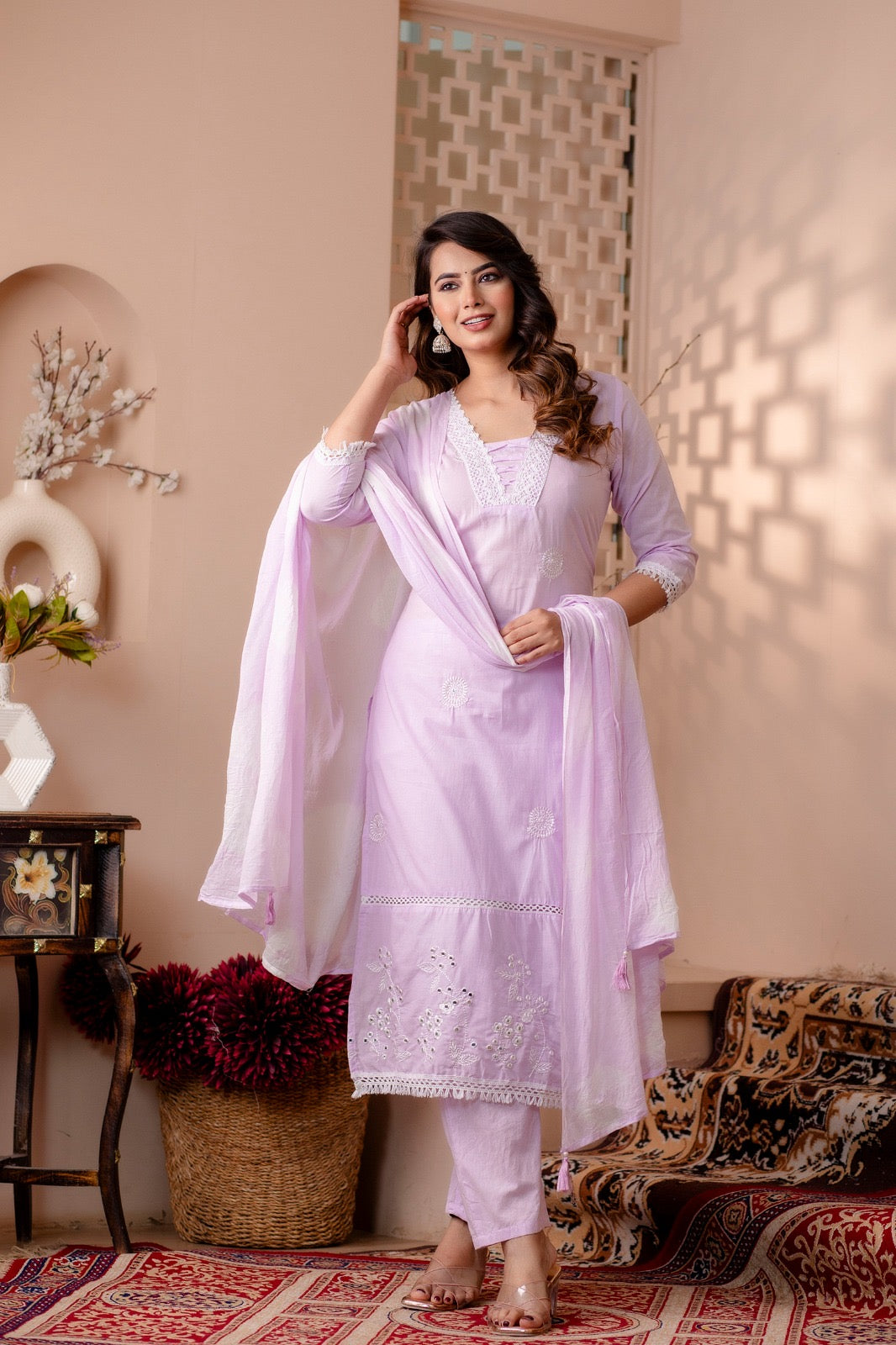 Pure cotton Thread work suit
