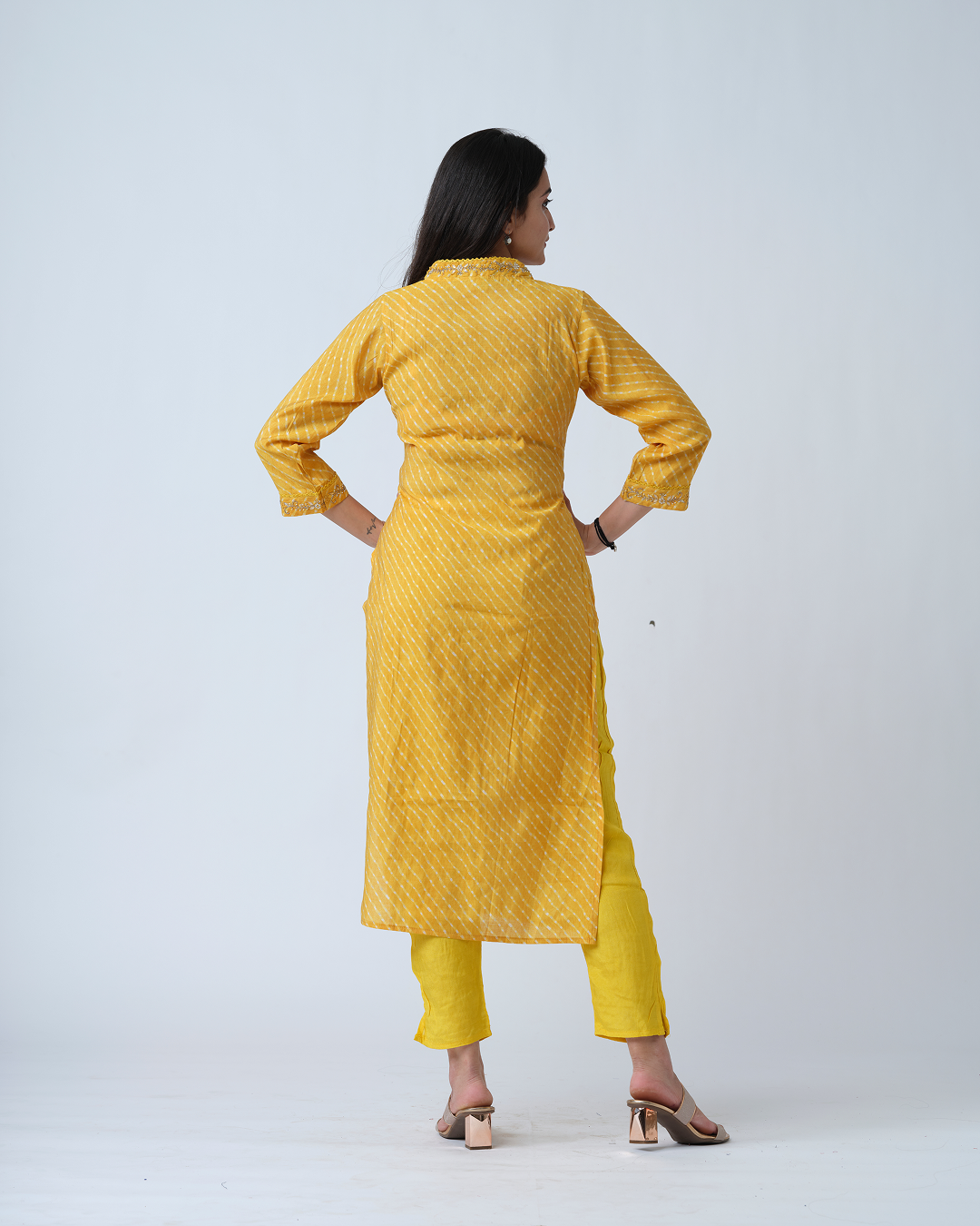 Yellow embroidered Kurta Set with Dupptta
