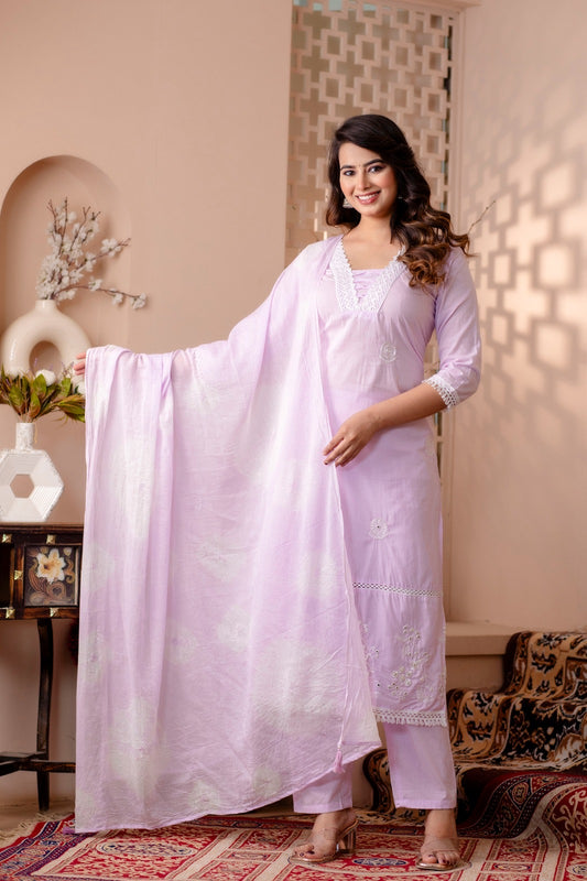 Pure cotton Thread work suit