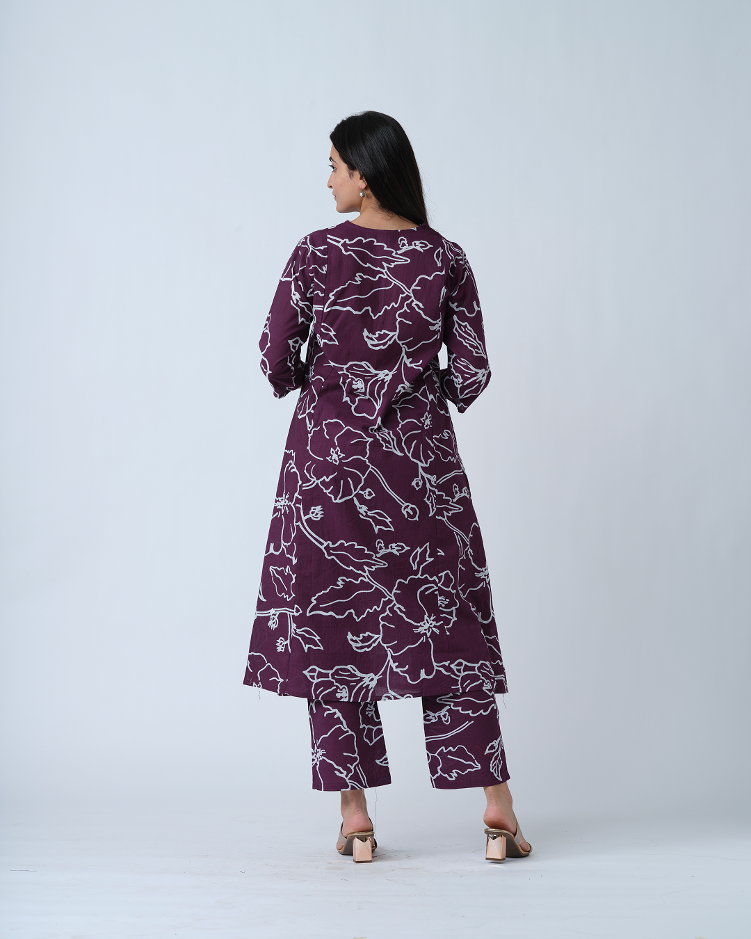 Purple A-Line Kurts Set