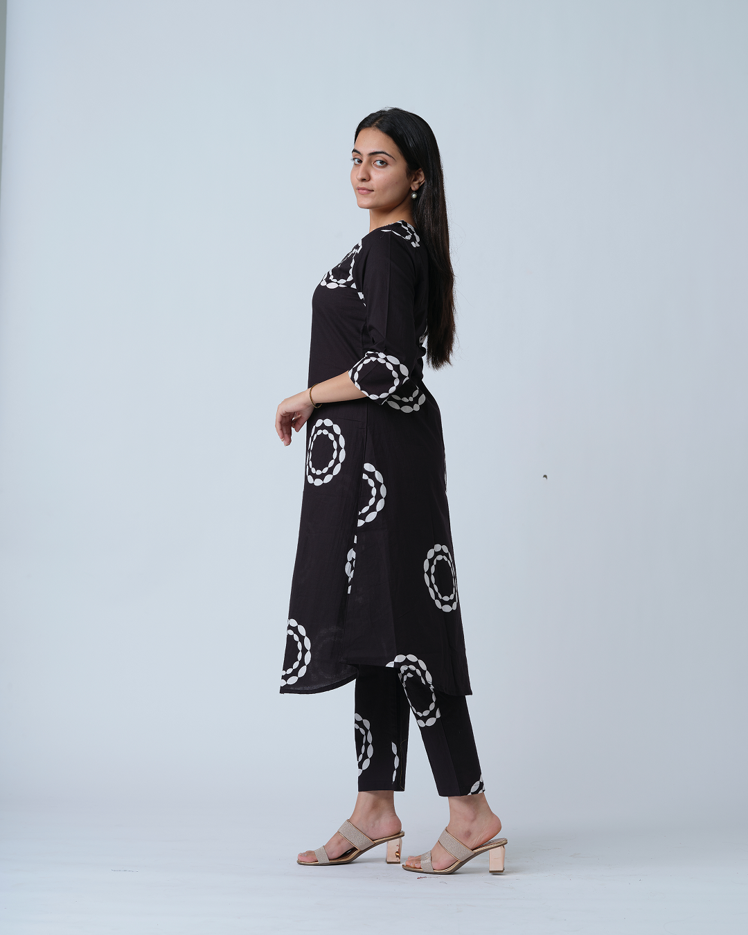 Black A-line Kurta Set