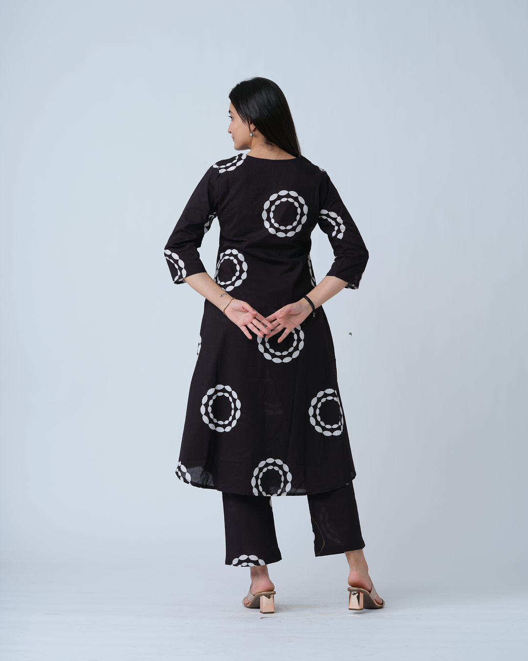 Black A-line Kurta Set