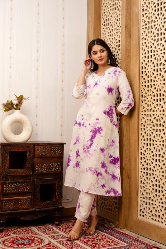Tie n Dye pure cotton tunic & trouser